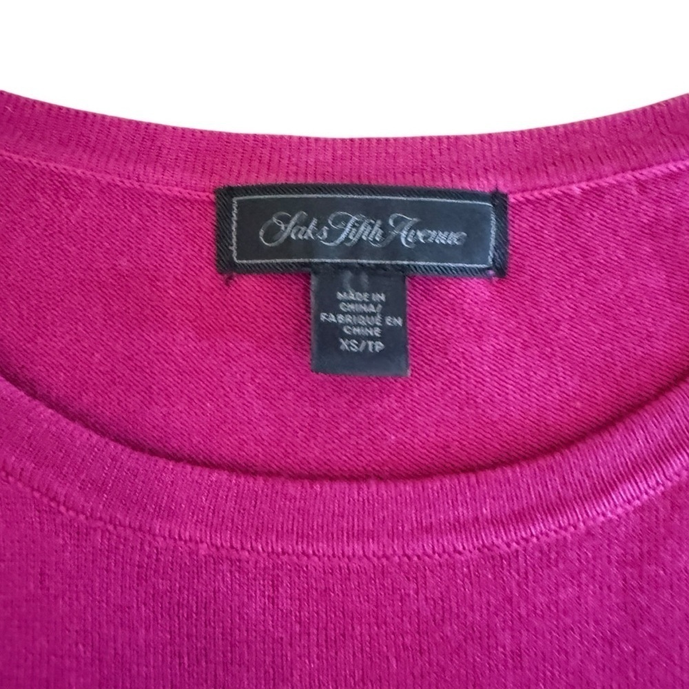 Saks Fifth Avenue Pink Fitted Short Sleeve T-Shirt - Picture 5 of 7